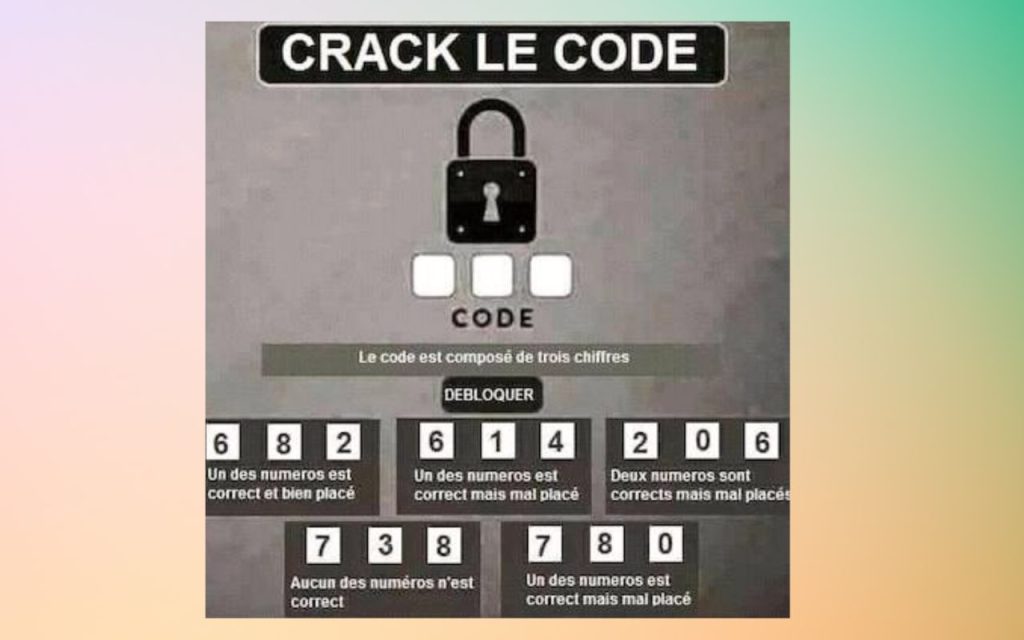 Cassetête numérique et logique Pouvezvous trouver le code du cadenas en moins de 19 secondes
